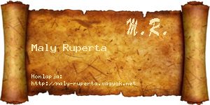 Maly Ruperta névjegykártya